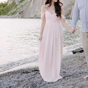 Blush Pink Off-the-Shoulder Lulu's Gown